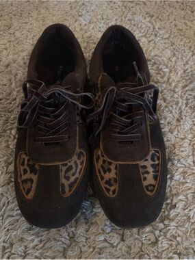 Kelsi Dagger Brooklyn stover Leopard suede Sneakers size 8.5
